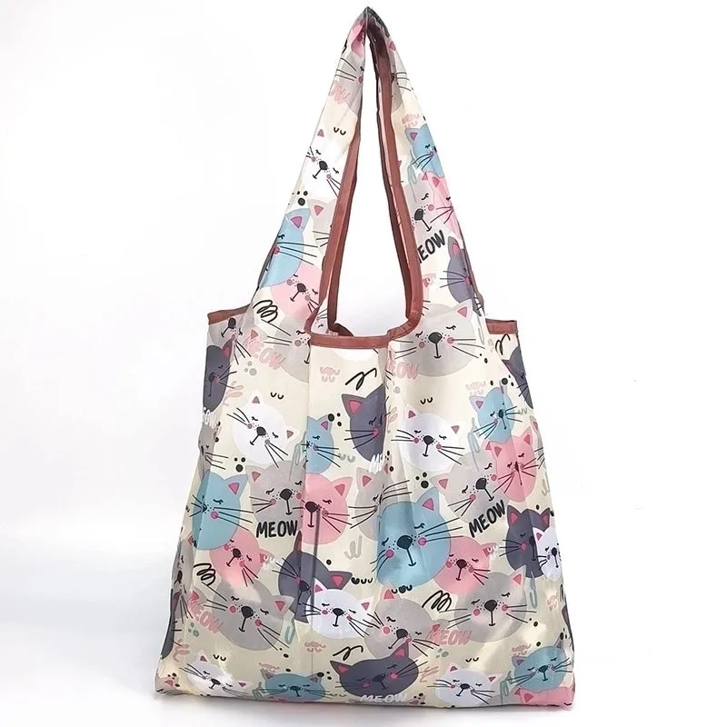Casual Cartoon Nylon Shopping Bags