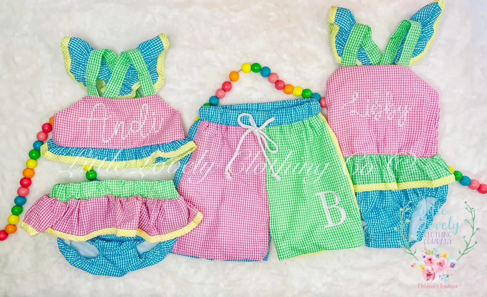 Color Block Seersucker One-Piece