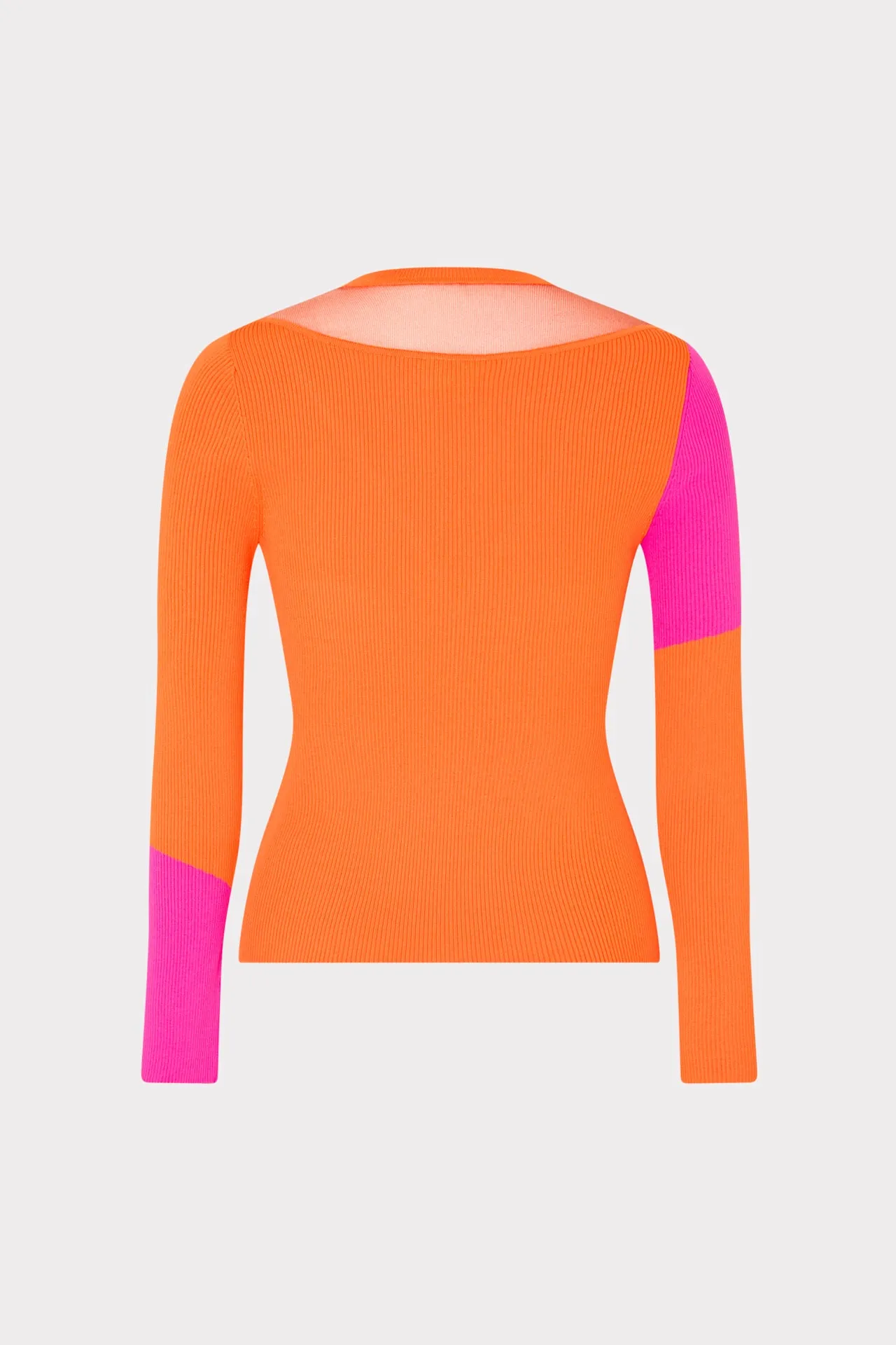 Color Block Sheer Graphic Crewneck
