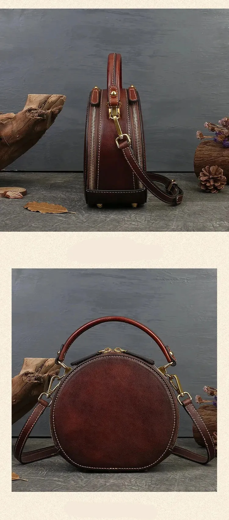 Embossed Rabbit Handbag Genuine Leather