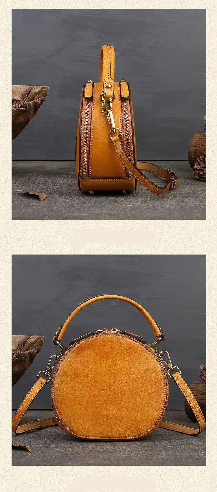 Embossed Rabbit Handbag Genuine Leather