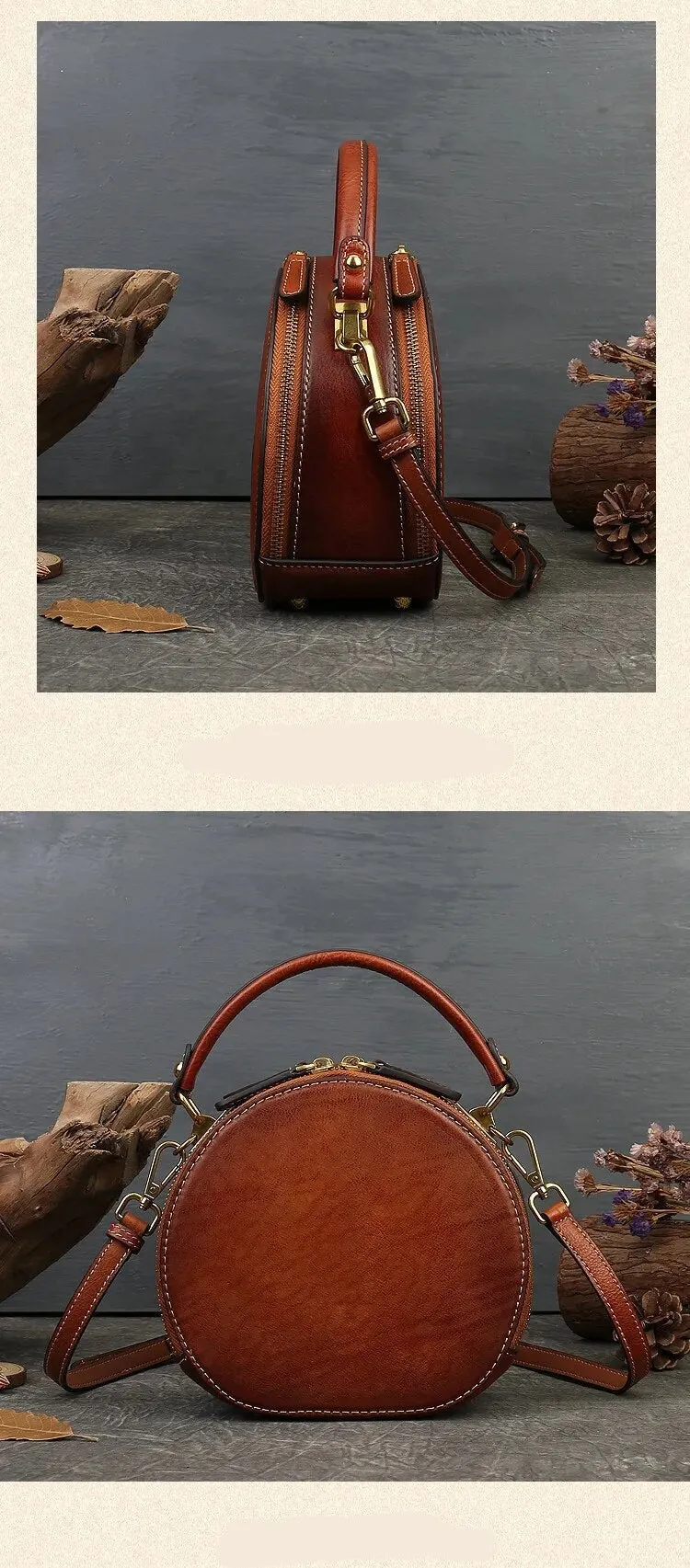 Embossed Rabbit Handbag Genuine Leather