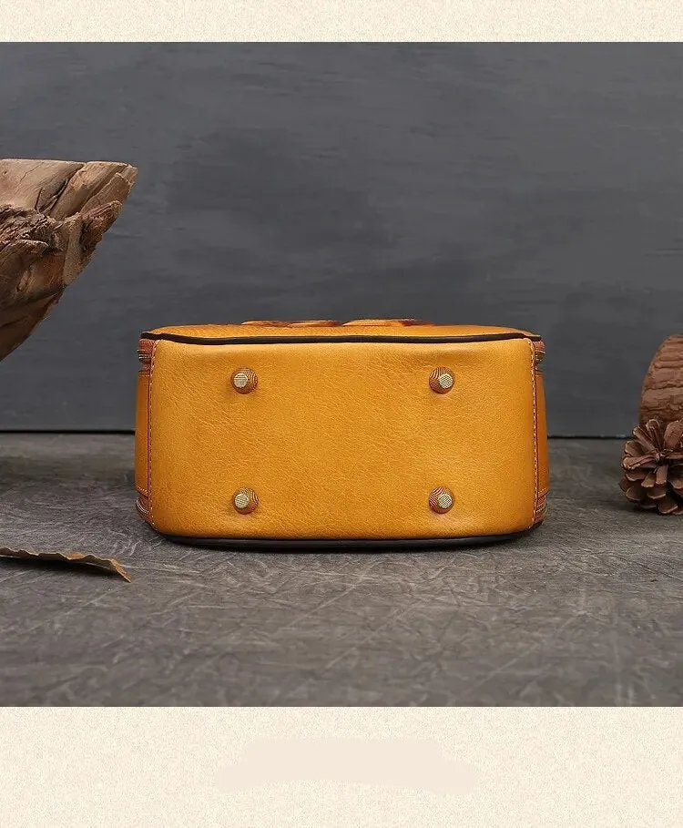 Embossed Rabbit Handbag Genuine Leather