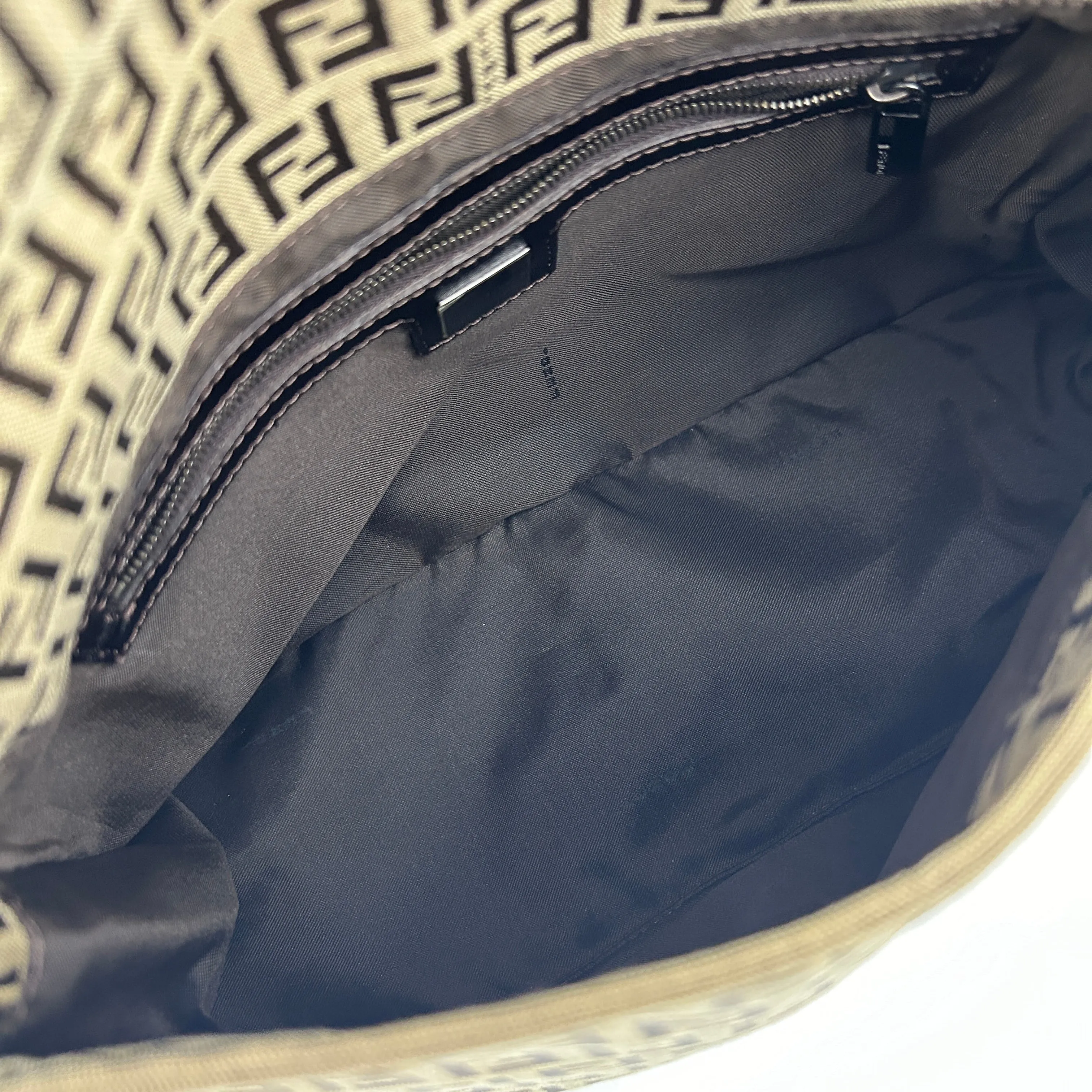 Fendi Brown Canvas Shoulder Bag Medium