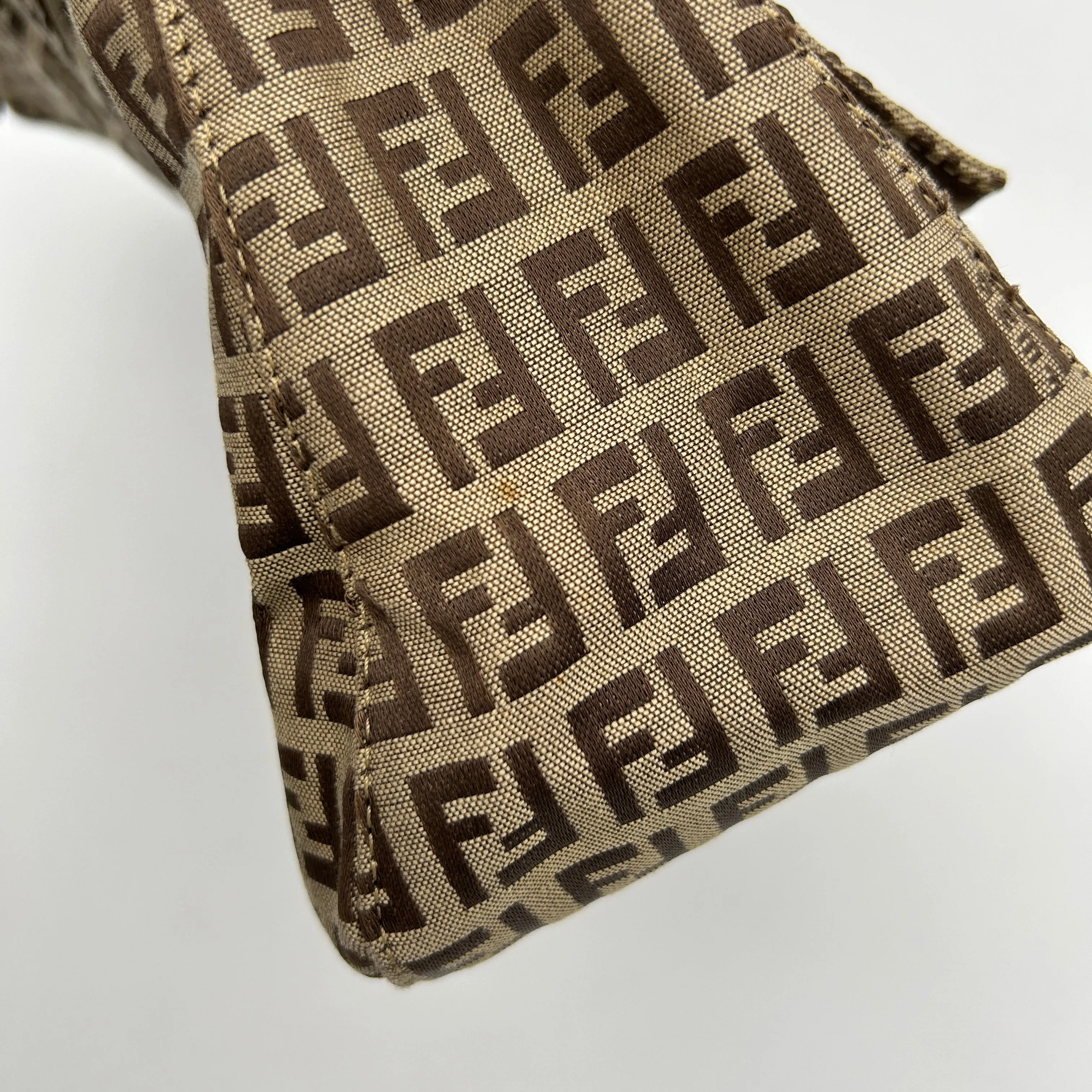 Fendi Brown Canvas Shoulder Bag Medium
