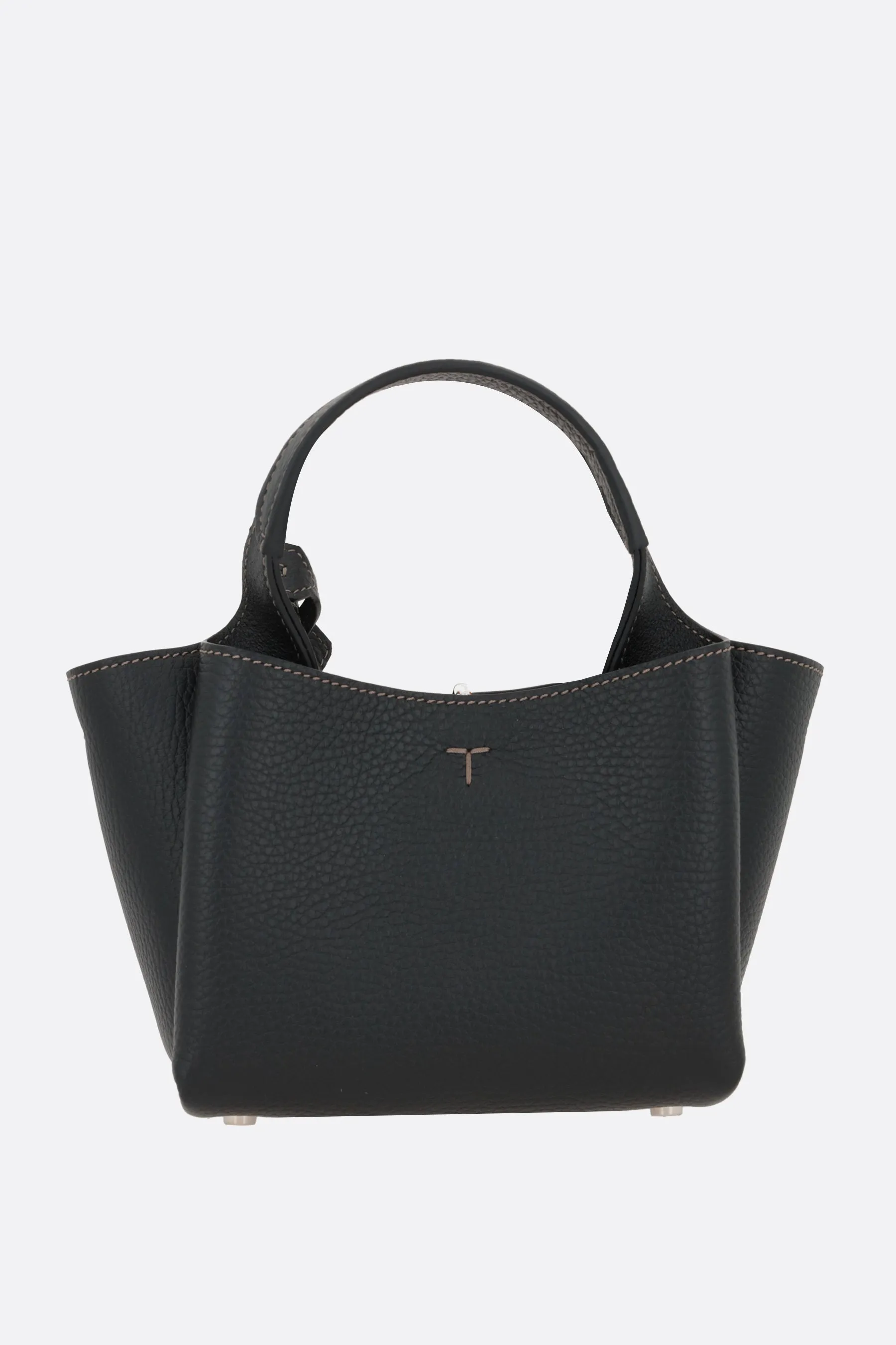 Grainy Leather Micro Tote Bag