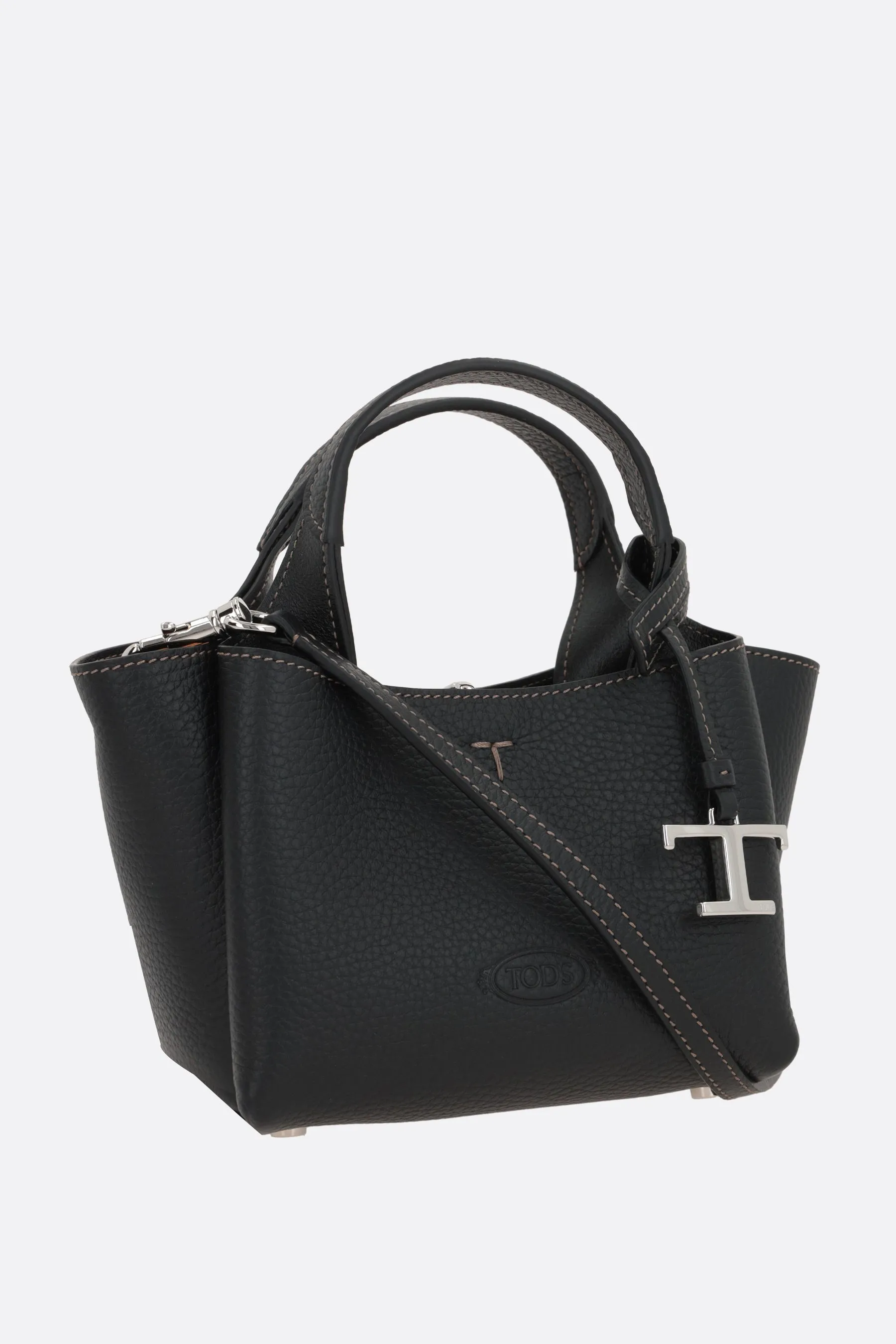 Grainy Leather Micro Tote Bag