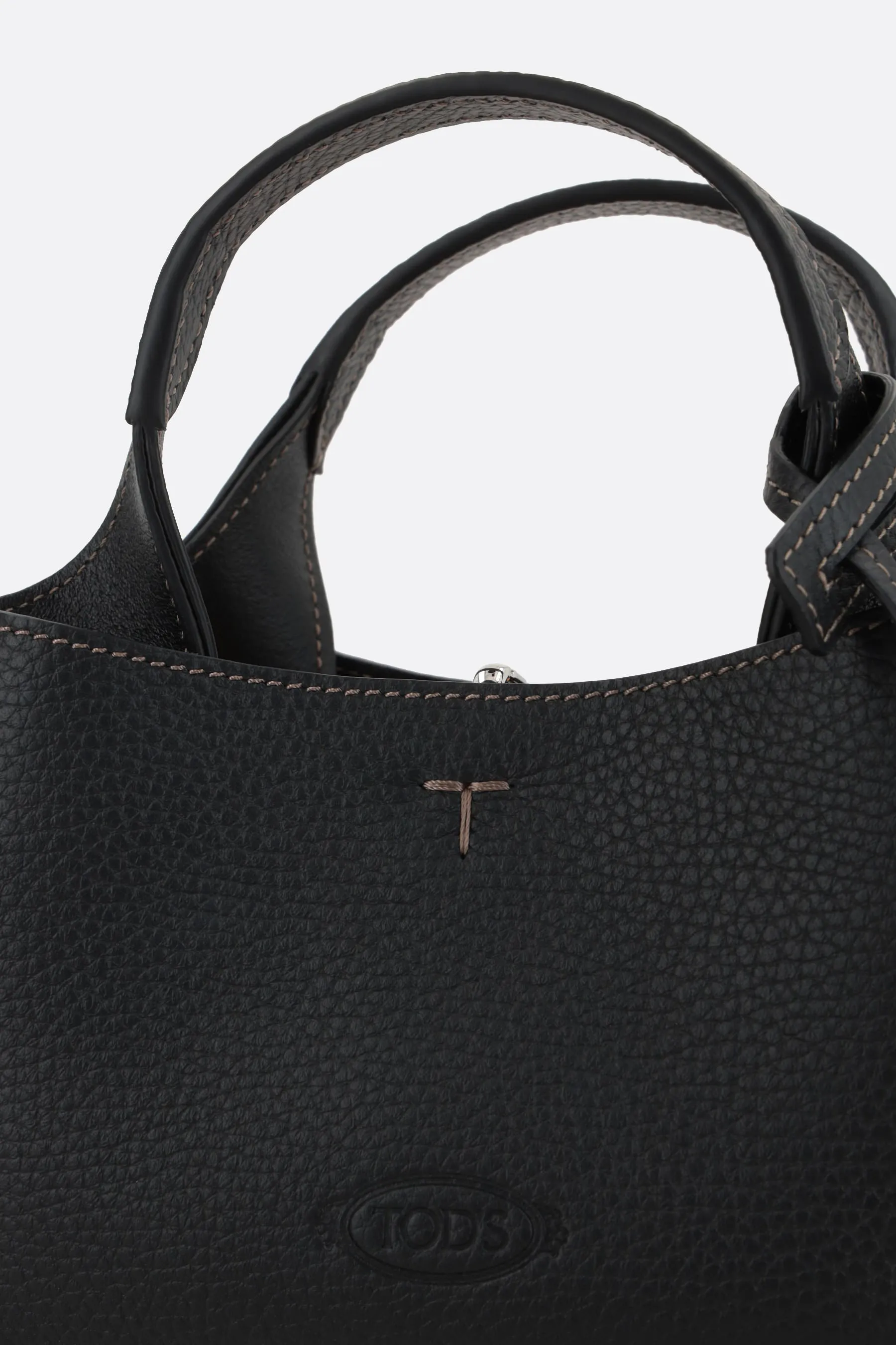 Grainy Leather Micro Tote Bag