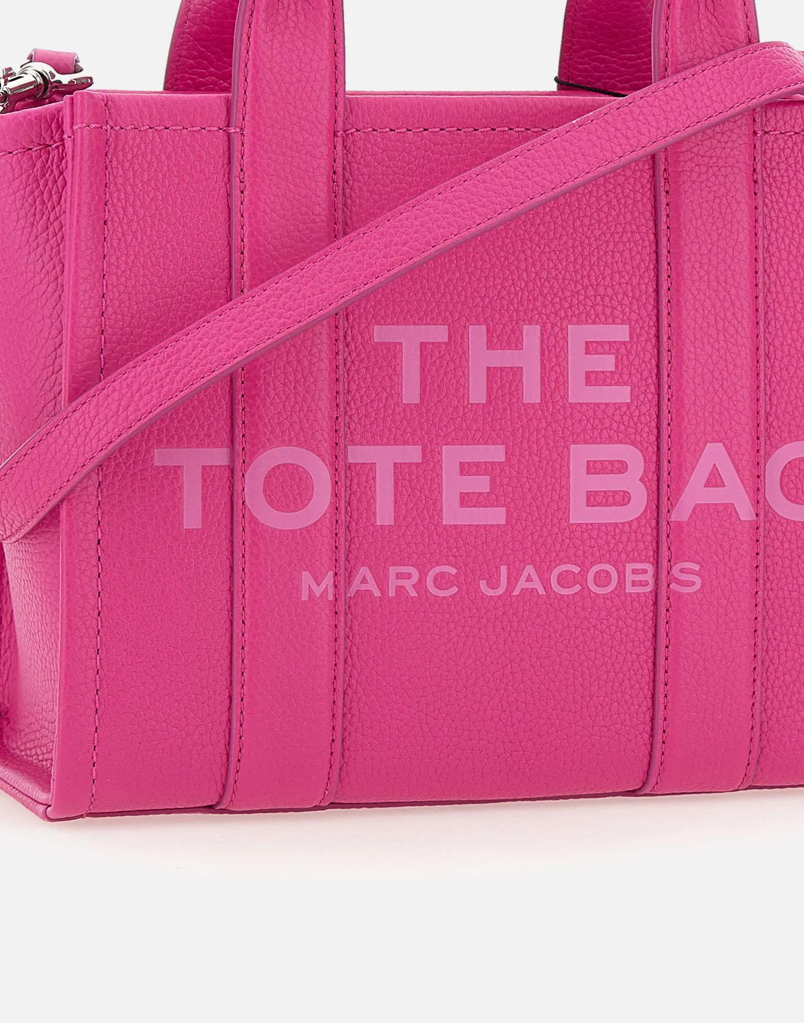 Leather Small Tote Fuchsia Handbag