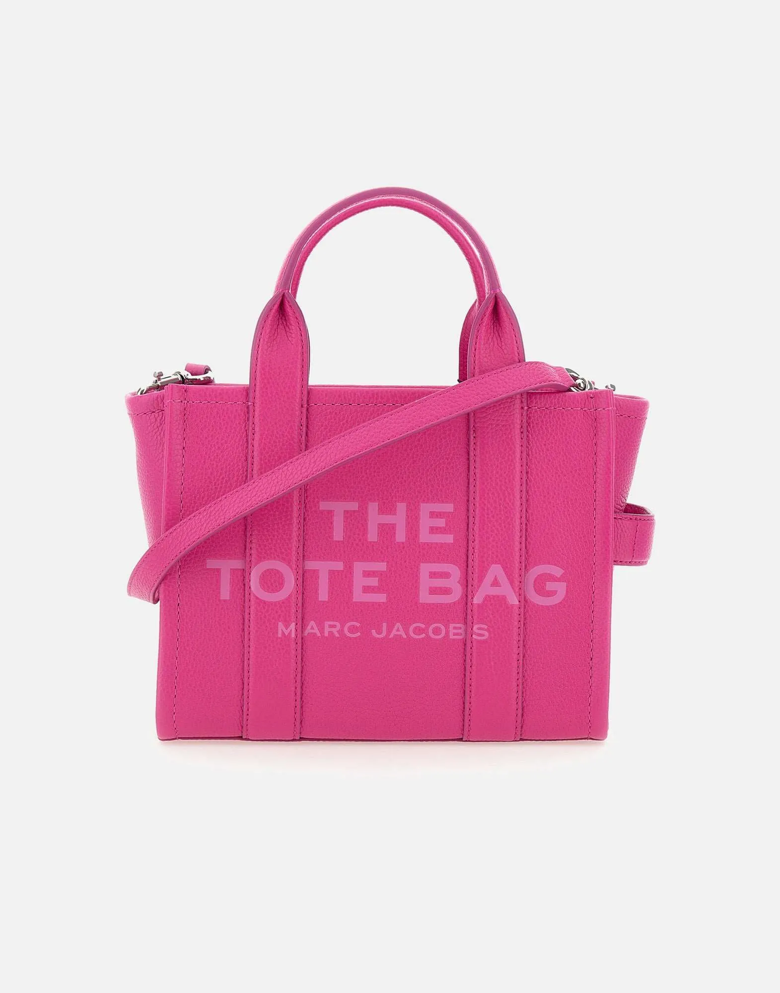 Leather Small Tote Fuchsia Handbag