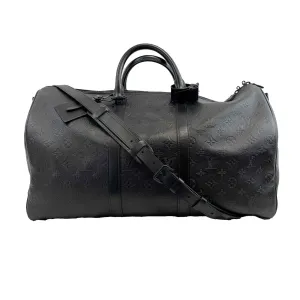 Louis Vuitton - Excellent - Keepall Bandoulire 50 - Black Duffle w/ Strap