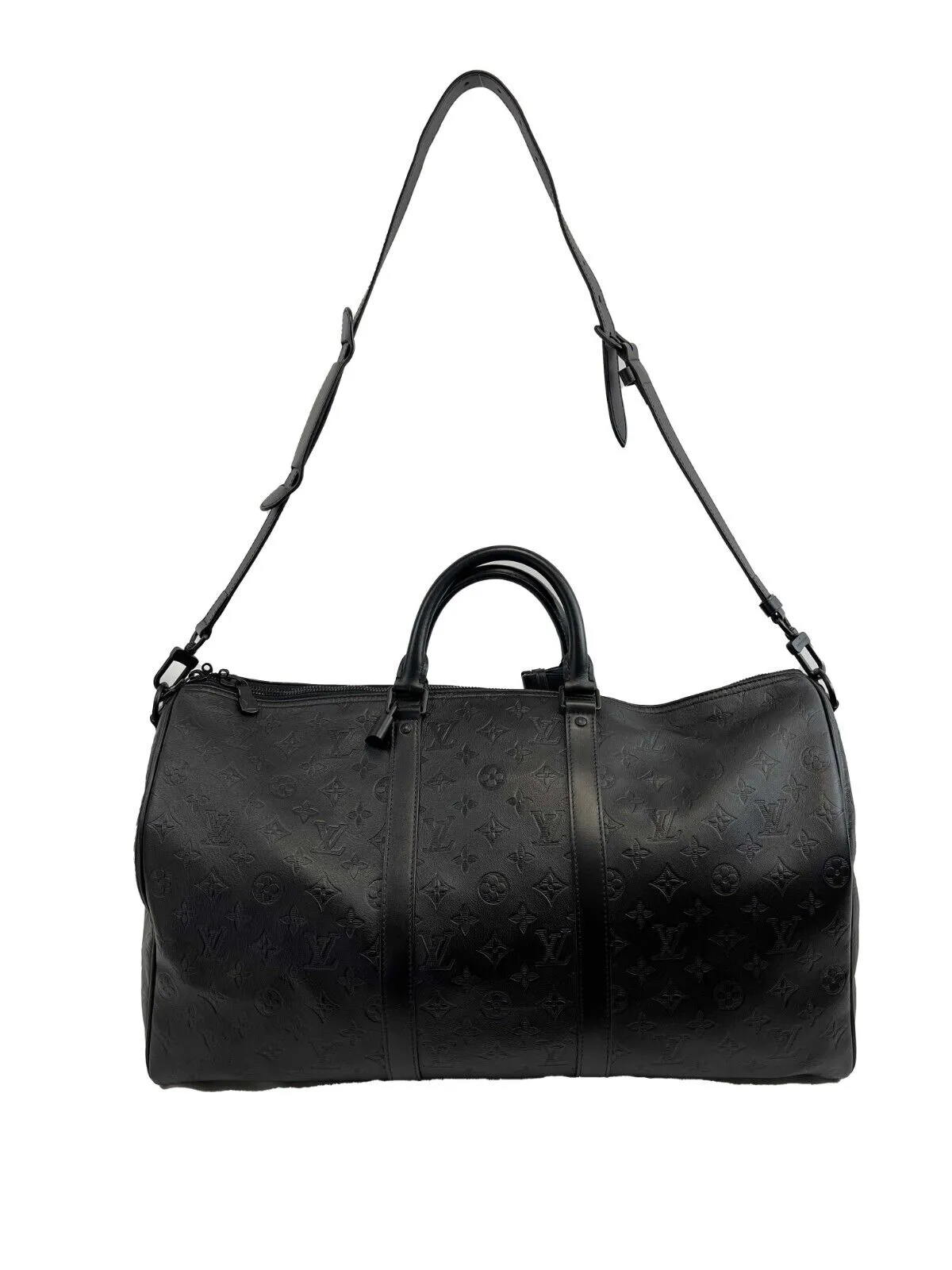 Louis Vuitton - Excellent - Keepall Bandoulire 50 - Black Duffle w/ Strap