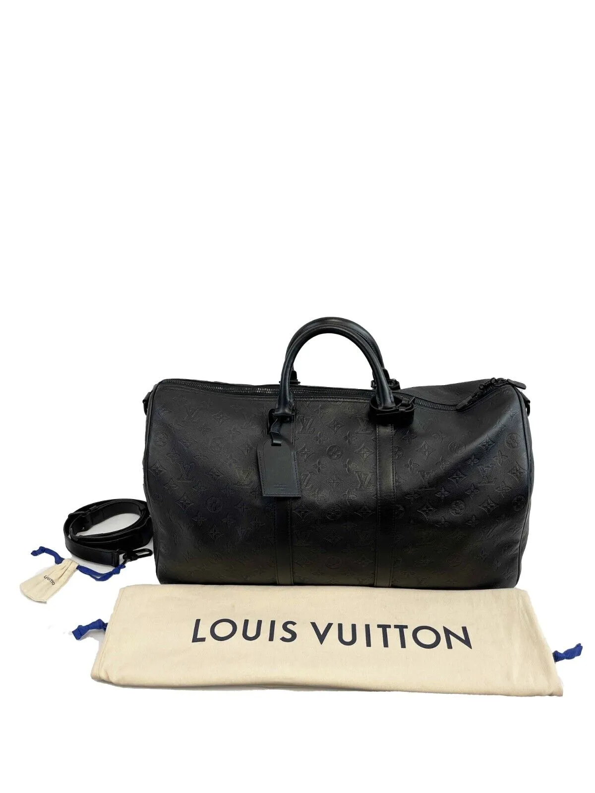Louis Vuitton - Excellent - Keepall Bandoulire 50 - Black Duffle w/ Strap