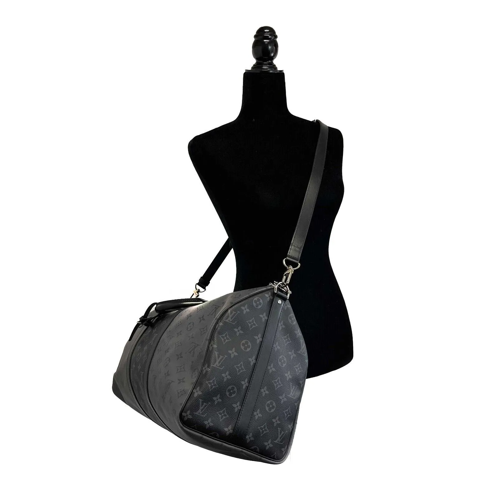 Louis Vuitton Keepall Bandoulire 50 Reverse Monogram Eclipse Black Handbag