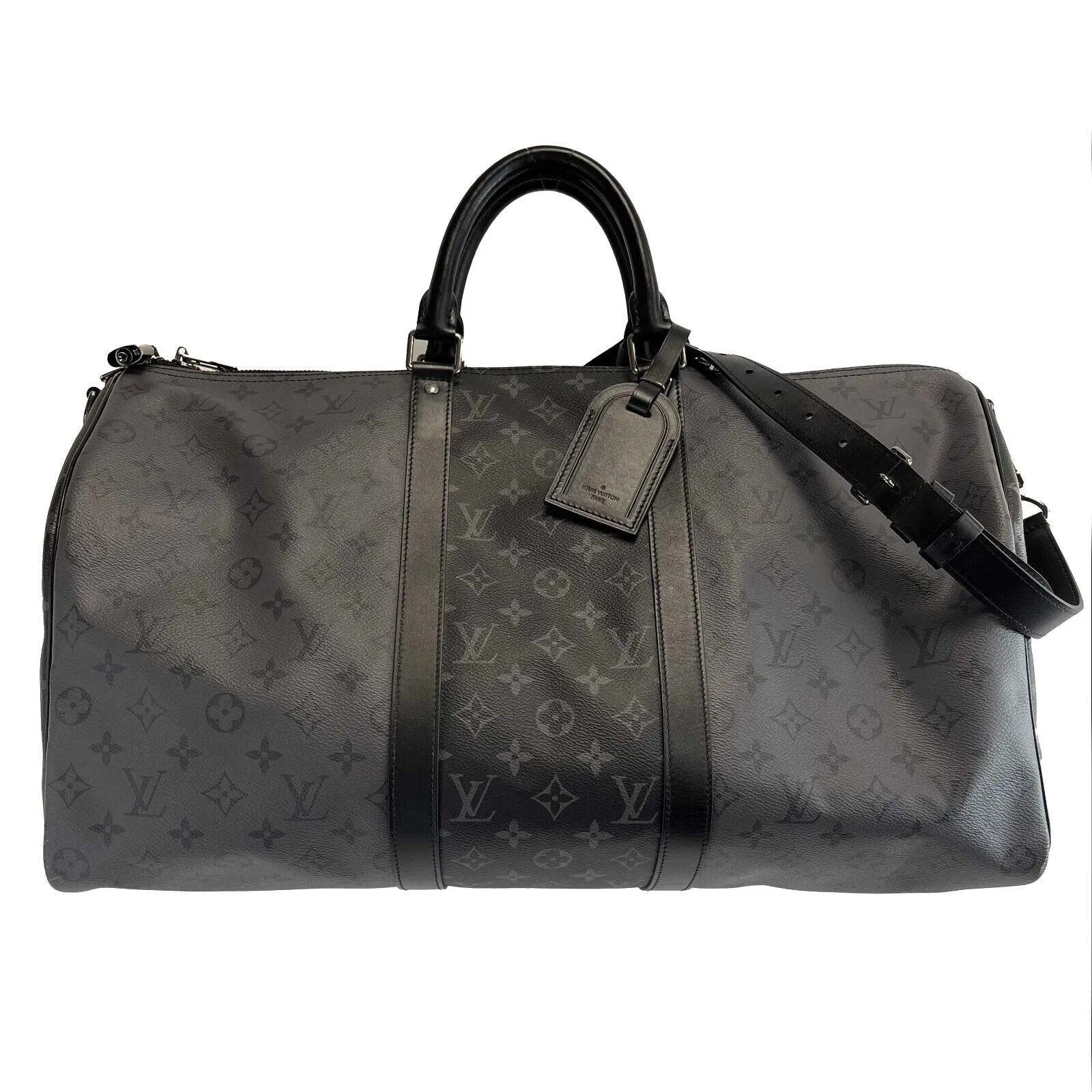 Louis Vuitton Keepall Bandoulire 50 Reverse Monogram Eclipse Black Handbag