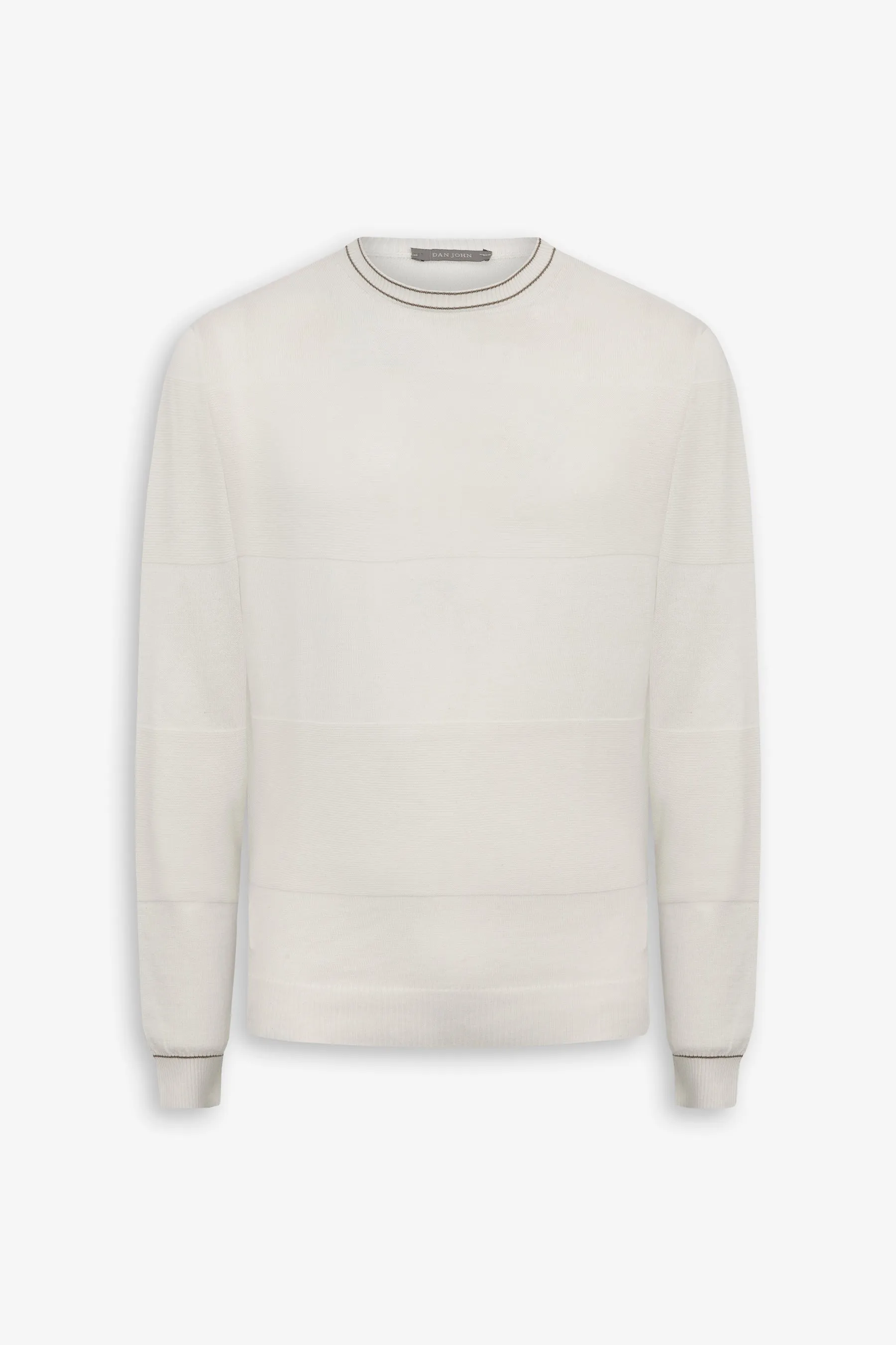 Maglia girocollo color block panna