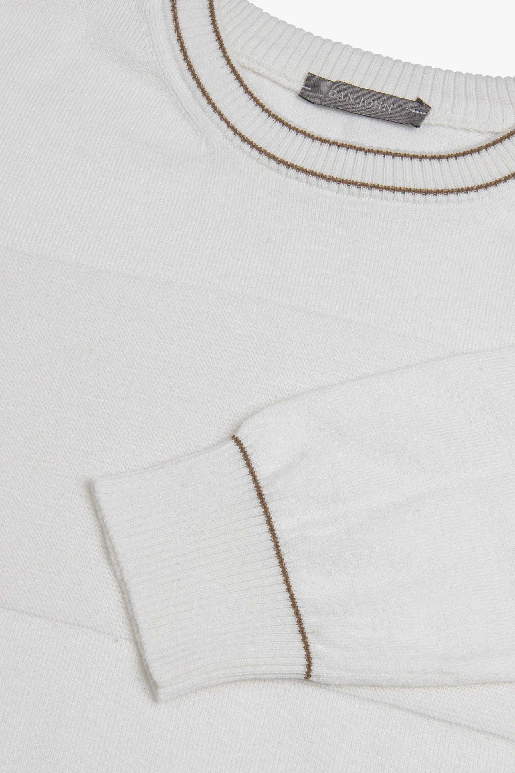 Maglia girocollo color block panna