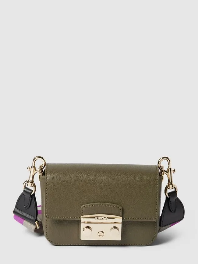Micro bag with detailed label Furla, olive green