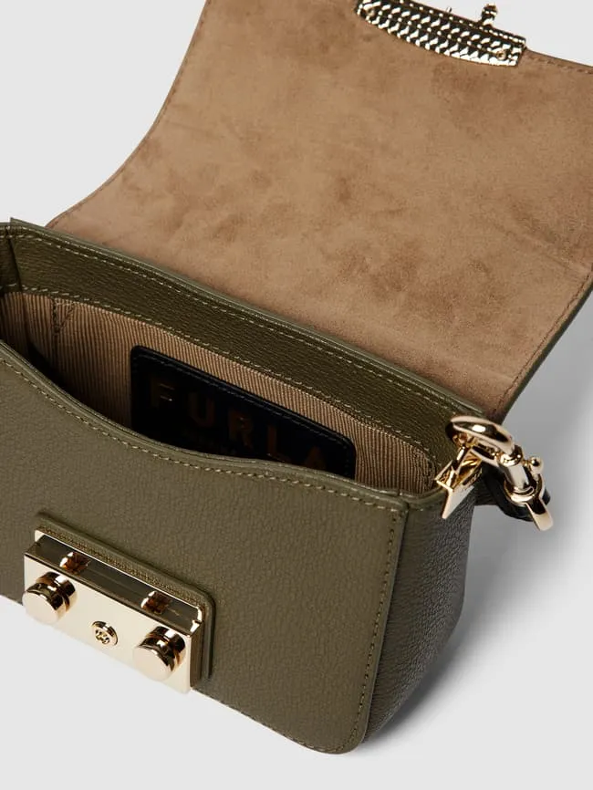 Micro bag with detailed label Furla, olive green