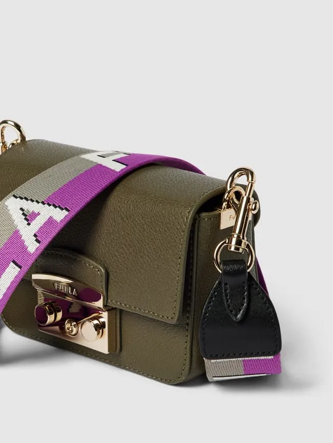 Micro bag with detailed label Furla, olive green