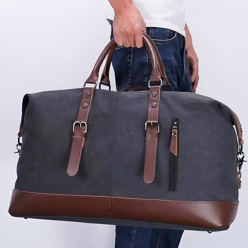 Monti Canvas Duffel Bag - Black