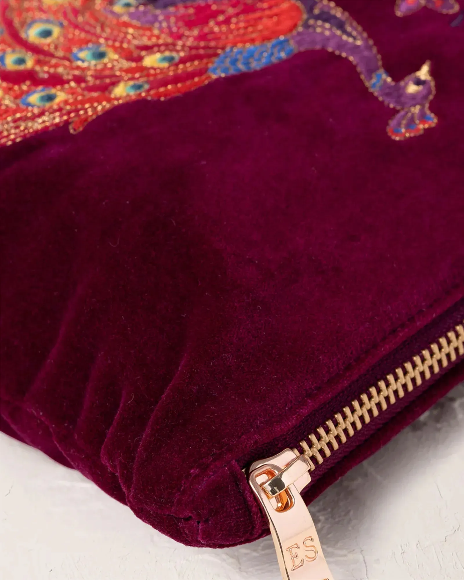 Peacock Floral Everyday Pouch - Ruby