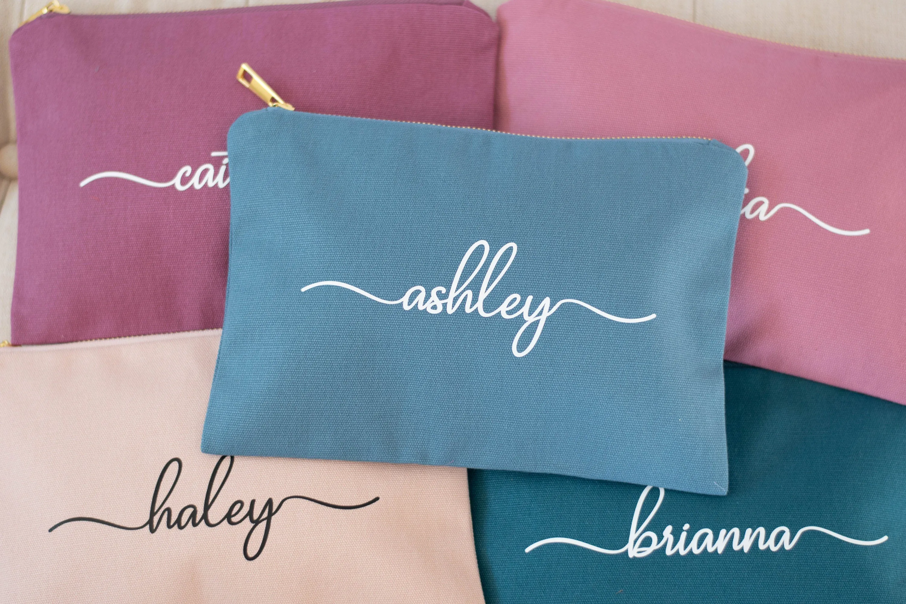 Personalized Cosmetic Bags | Cute Bridesmaid Gifts